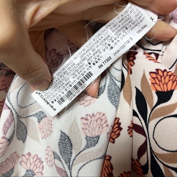 Zara Floral Print Short Sleeve Boxy Top S NWOT - Picture 6 of 8